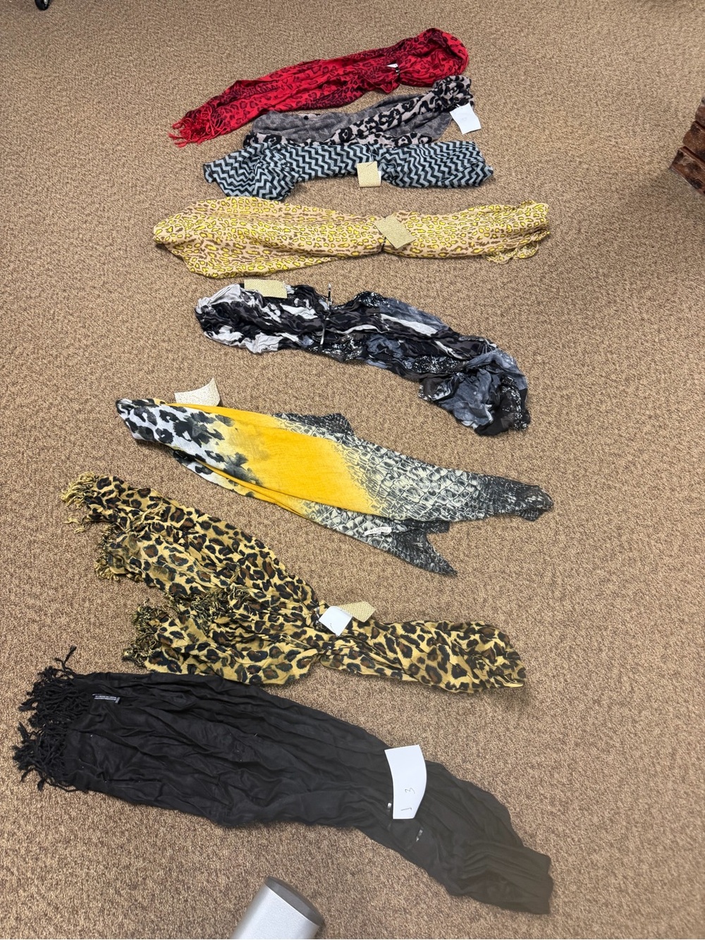 Vince Camuto Mixed Pattern Scarves Bundle in Yellow, Black, Red and Gray